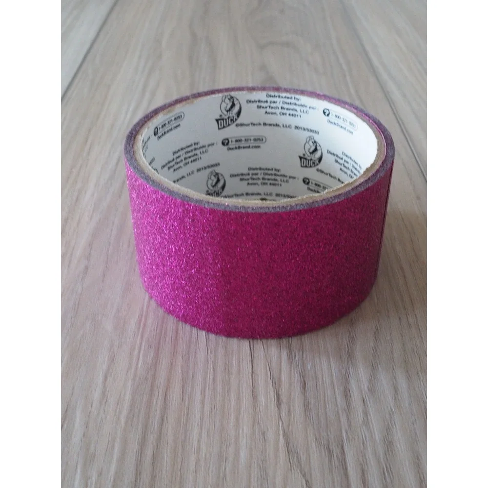 Rare Duck Brand Magenta Pink Glitter Craft Tape Sparkly DIY Decor Partial Roll
